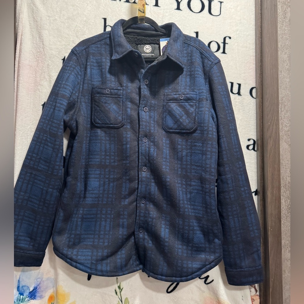 Weatherproof Men's Soft & Warm Polar Fleece Button Up Shirt Jacket Size L NWT